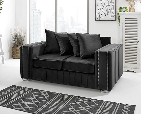 Layla Plush Velvet 5-Seater Corner Sofa Set – Upholstered Fullback Sofas for Living Room