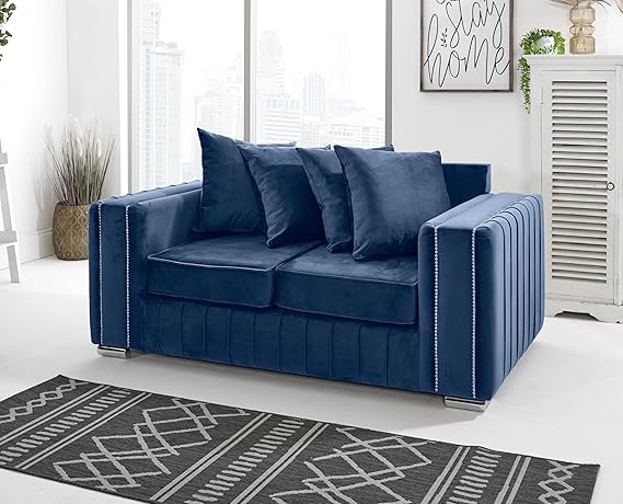 Layla Plush Velvet 5-Seater Corner Sofa Set – Upholstered Fullback Sofas for Living Room
