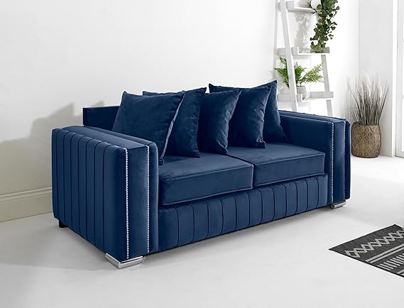 Layla Plush Velvet 5-Seater Corner Sofa Set – Upholstered Fullback Sofas for Living Room