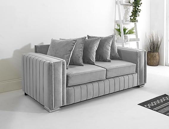 Layla Plush Velvet 5-Seater Corner Sofa Set – Upholstered Fullback Sofas for Living Room