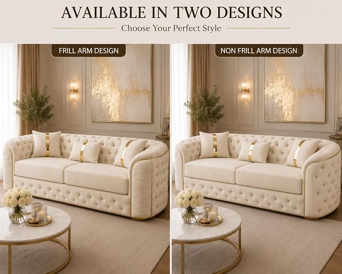 Ambassador Sofa Chesterfield Toronto Metal Trim Fabric - Corner Sofa for Living room