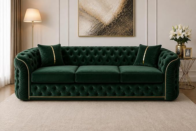 Ambassador Sofa Chesterfield Toronto Metal Trim Fabric - Corner Sofa for Living room