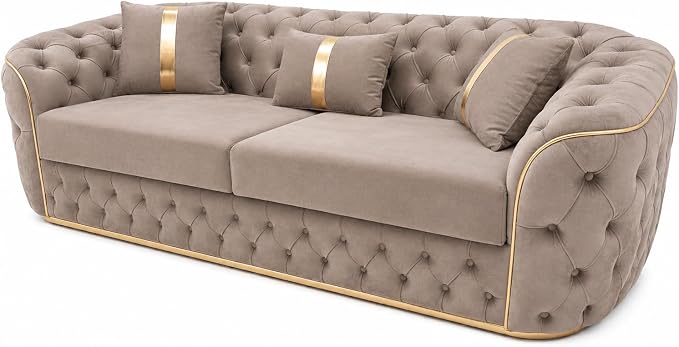 Ambassador Sofa Chesterfield Toronto Metal Trim Fabric - Corner Sofa for Living room