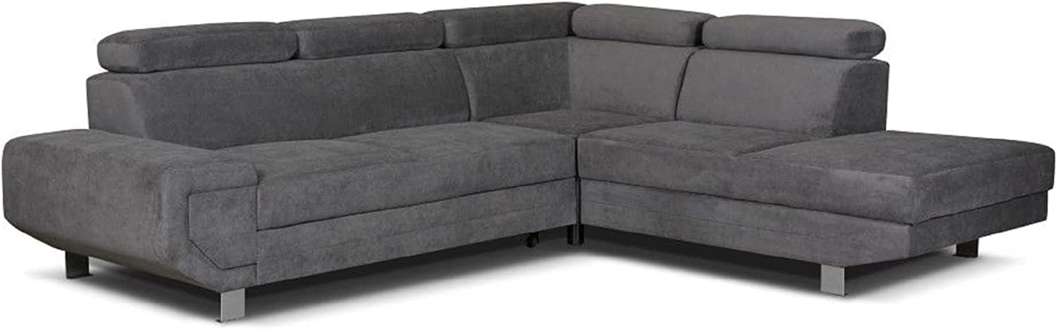 Artic Corner Grey Color Sofa Bed With Storage - Premium Quality Fabric - Right and Left Arm Sofa Bed (Right Arm)