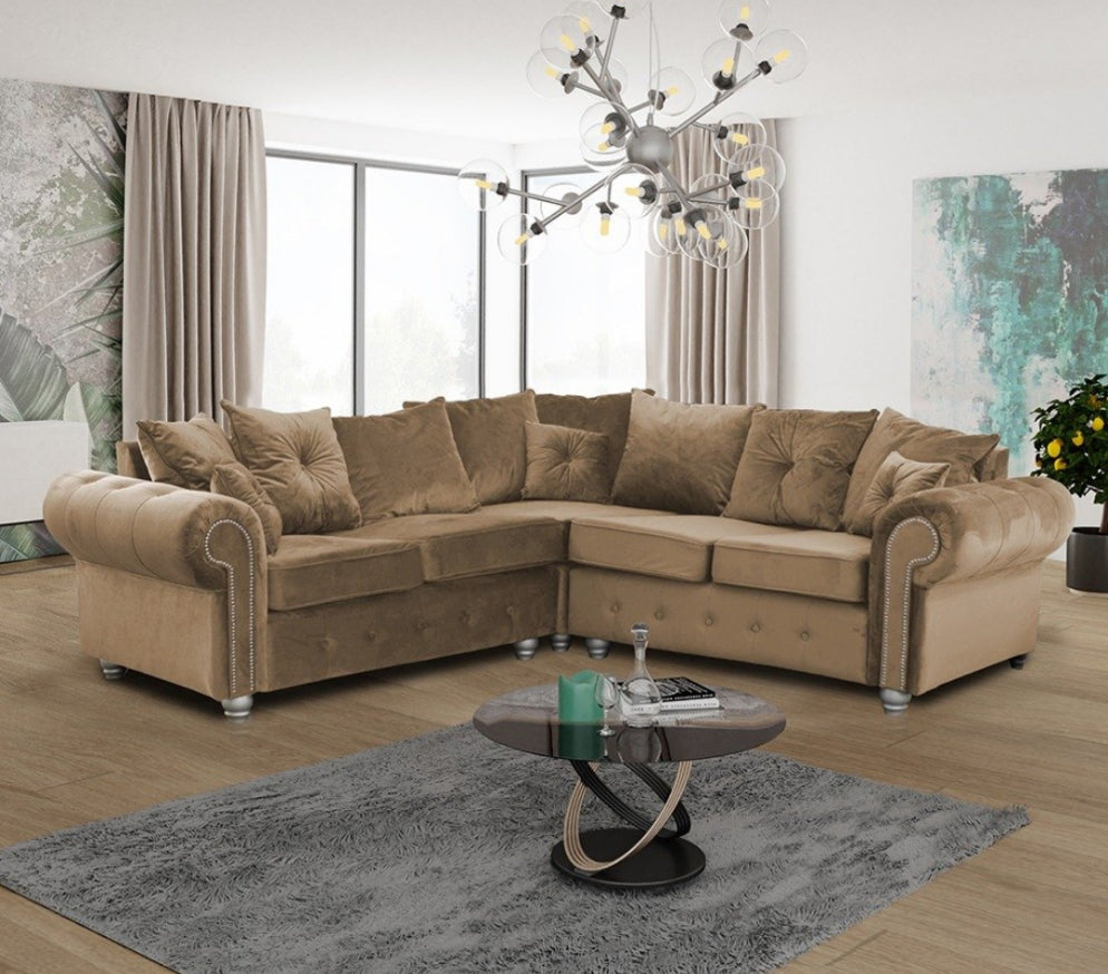 "Ashwin Velvet Sofa Collection: Luxurious Sofas & Corner Sets for Your Living Room"