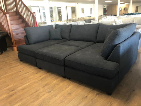 Cinema Sofa U Shape Sofa Living Room Corner Suite with Footstool  (Available in Plush ,  Beige, Charcoal, Cream, Grey)