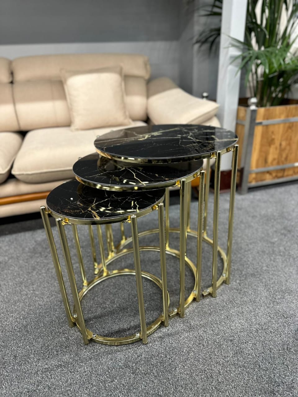 Small Glassy Coffee Table Set