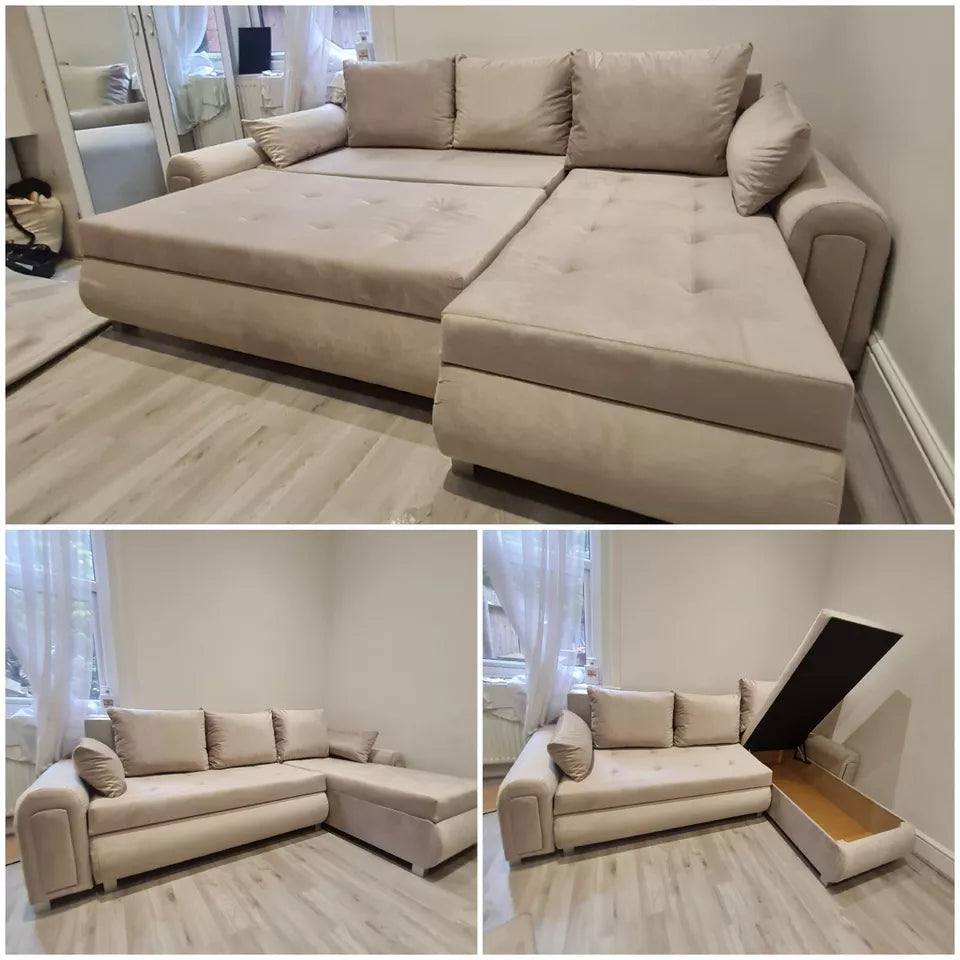 Berlin Corner Sofa Bed with Storage – Space-Saving & Stylish for UK Homes | Cash on Delivery