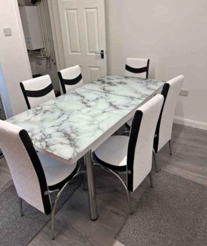 Versace and Bubble Dinning Table with Chairs