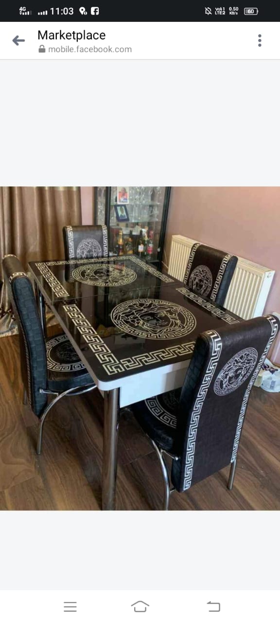 Versace and Bubble Dinning Table with Chairs