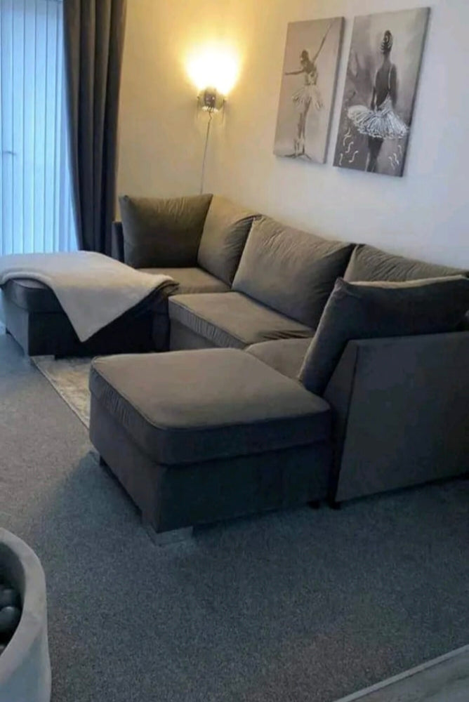 Large Bishop U-Shape Sofa with removable 2x Large stools, high/scater back cushions