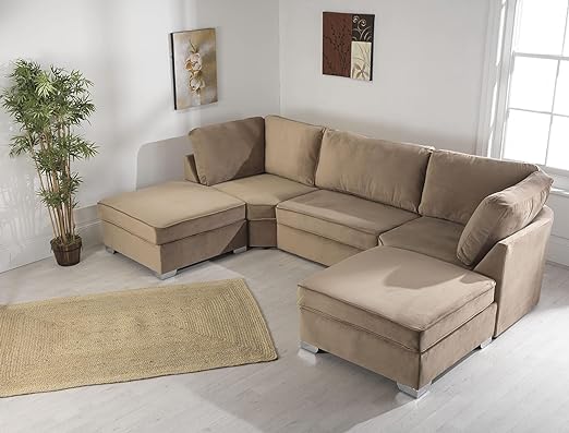 Large Bishop U-Shape Sofa with removable 2x Large stools, high/scater back cushions