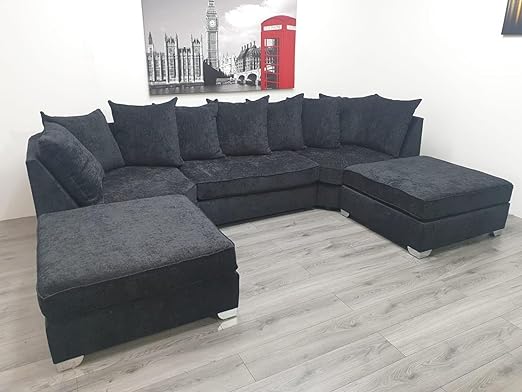Large Bishop U-Shape Sofa with removable 2x Large stools, high/scater back cushions