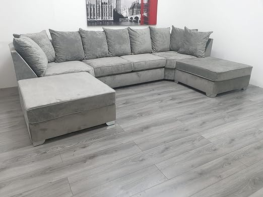 Large Bishop U-Shape Sofa with removable 2x Large stools, high/scater back cushions