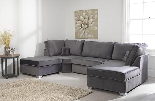 Large Bishop U-Shape Sofa with removable 2x Large stools, high/scater back cushions