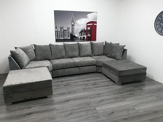 Large Bishop U-Shape Sofa with removable 2x Large stools, high/scater back cushions