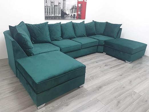 Large Bishop U-Shape Sofa with removable 2x Large stools, high/scater back cushions