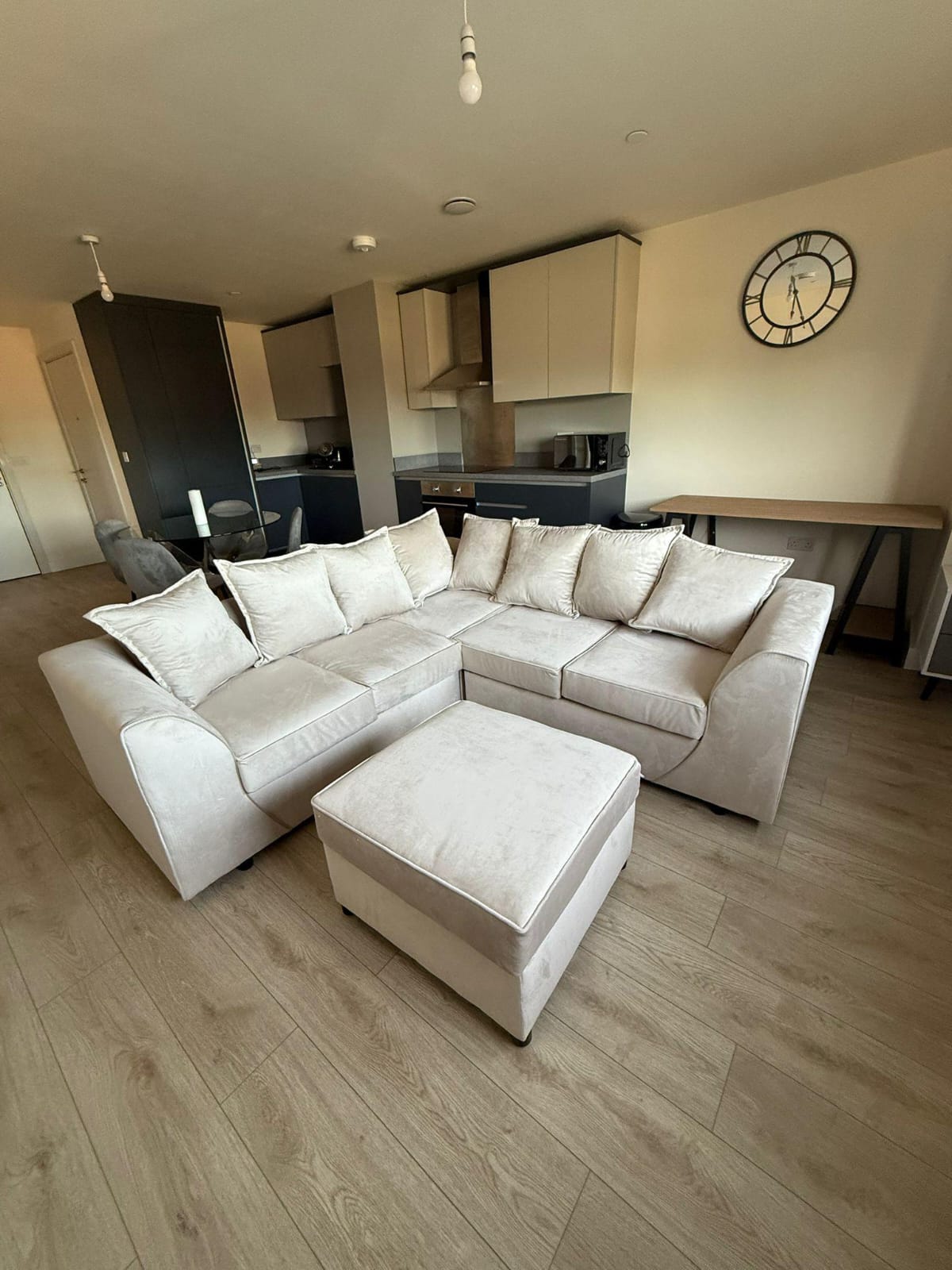 Dylan Plush Velvet Sofa Set – 2 & 3 Seater, Corner Sofa, Swivel Chair – Classic Blue Scatterback Sofas for Living Room