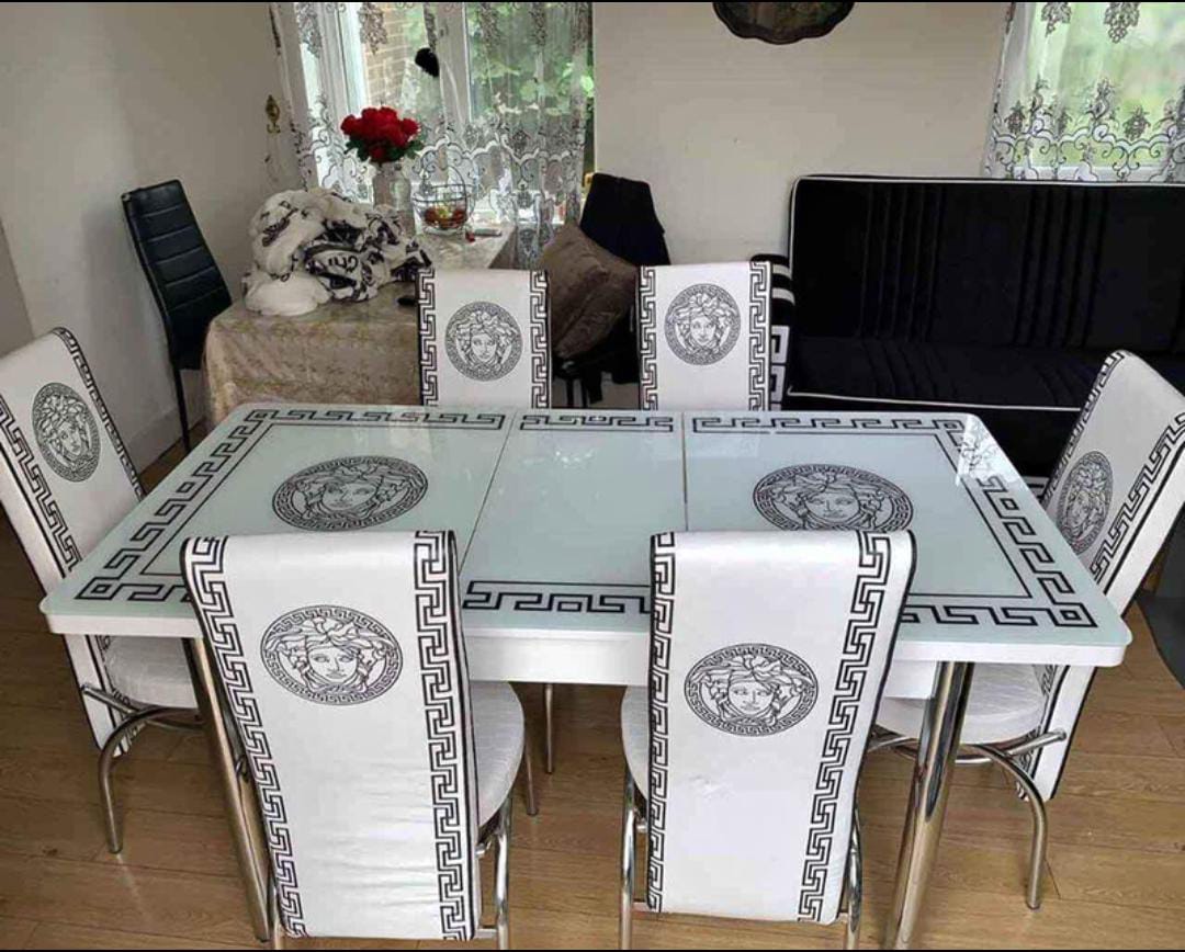 Versace and Bubble Dinning Table with Chairs