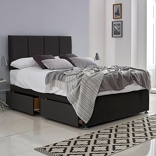 Divan Bed with 2 Drawers | Durable Frame for Compact Rooms | Versatile Design for Comfortable Spaces