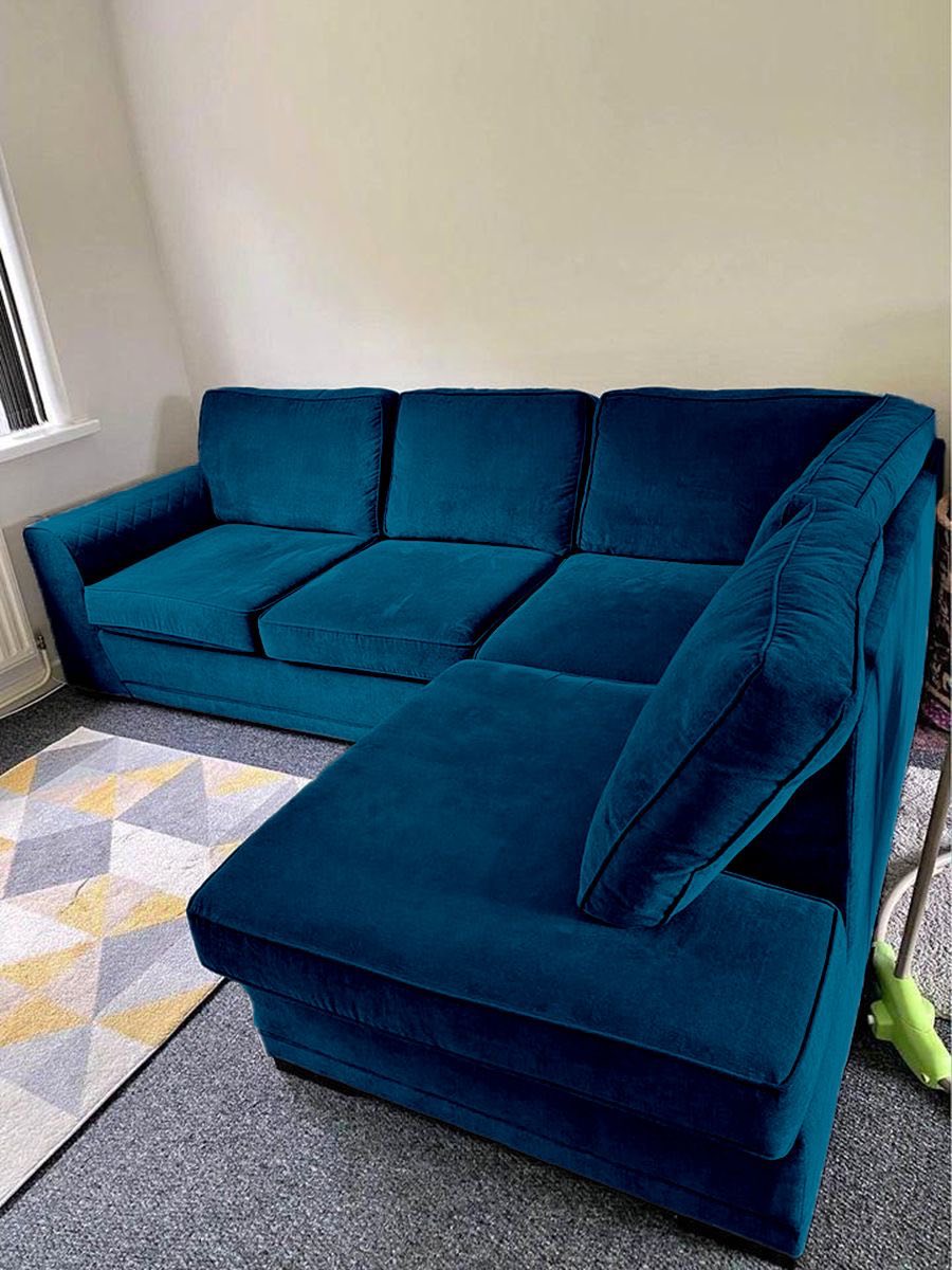 Luxury L-Shaped Corner Sofa | 4 Seater / Plush /Chenille | Dylan Style | UK Made