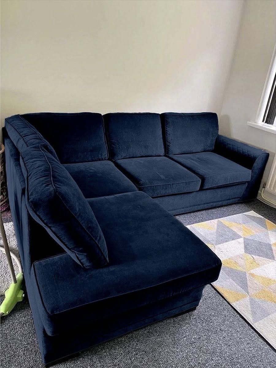 Luxury L-Shaped Corner Sofa | 4 Seater / Plush /Chenille | Dylan Style | UK Made