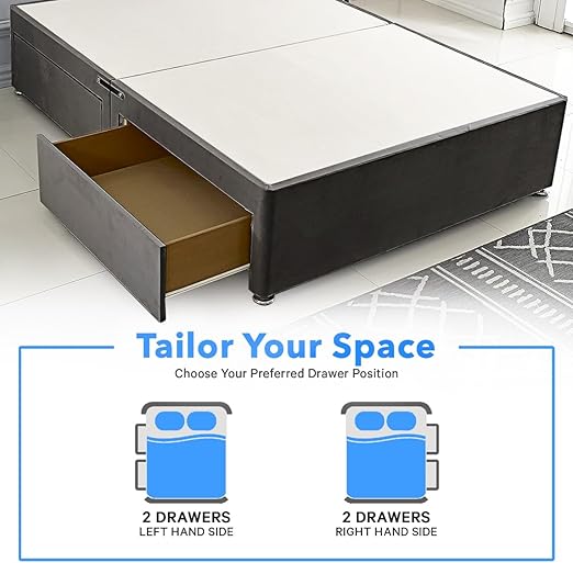 Divan Bed with 2 Drawers | Durable Frame for Compact Rooms | Versatile Design for Comfortable Spaces