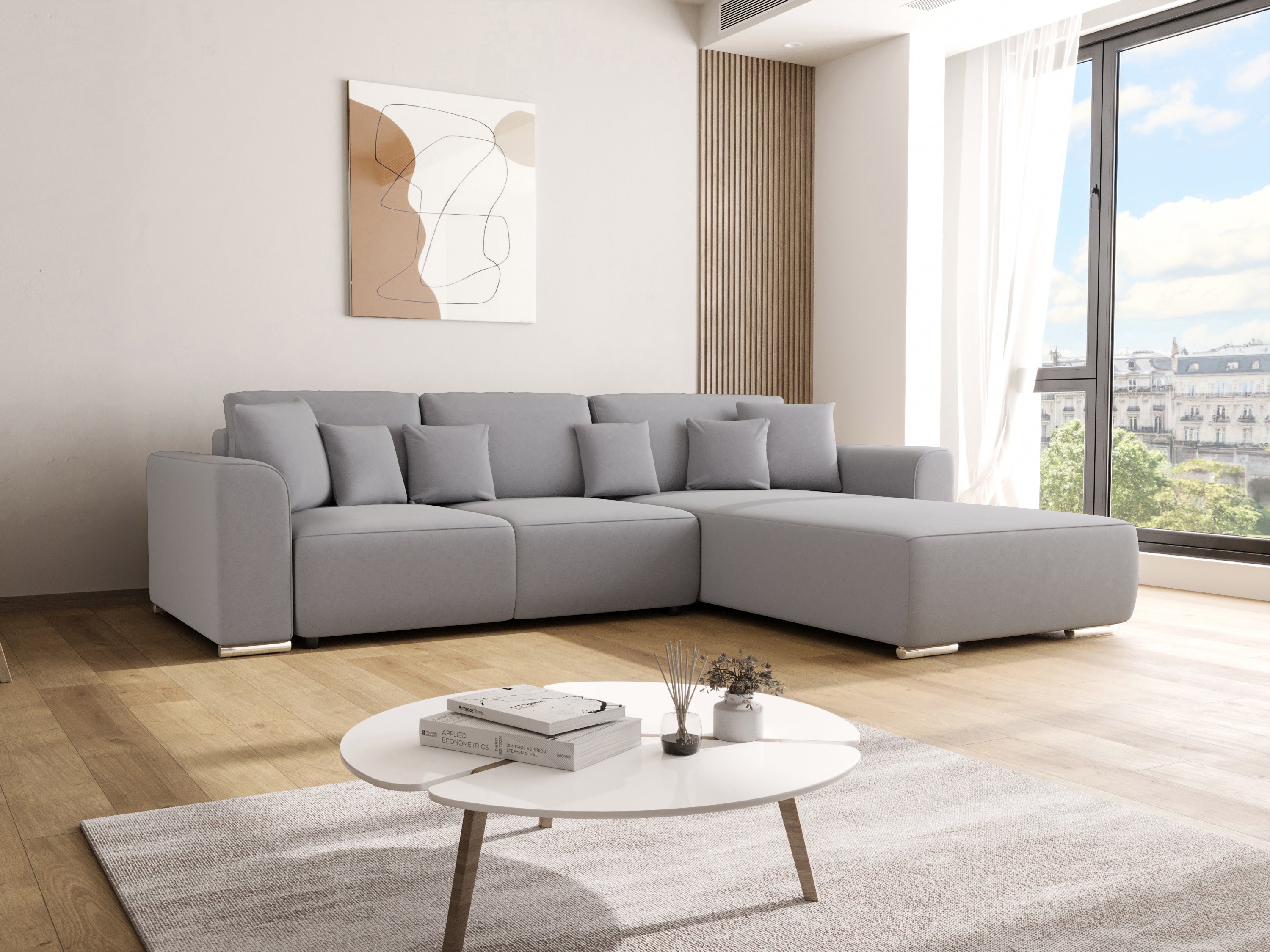 GUSTO Sofa Bed – Large Corner Sofa with Storage, Grey, Mink and black color available