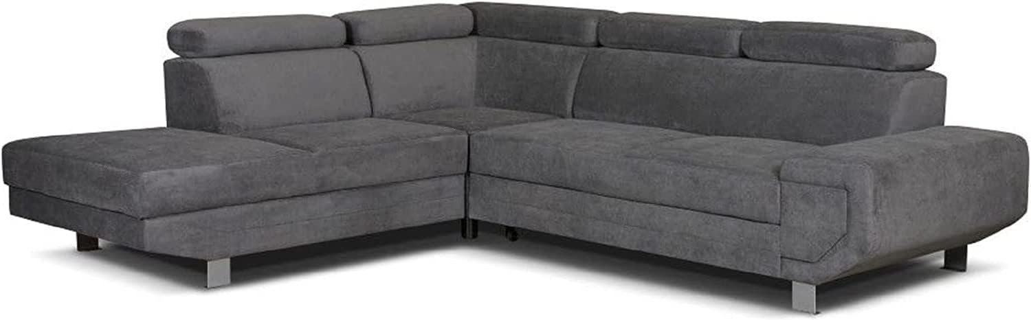 Artic Corner Grey Color Sofa Bed With Storage - Premium Quality Fabric - Right and Left Arm Sofa Bed (Right Arm)