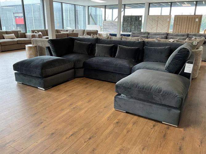 Large Bishop U-Shape Sofa with removable 2x Large stools, high/scater back cushions