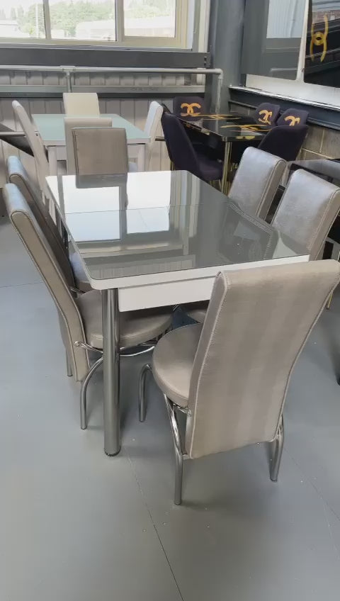 Versace and Bubble Dinning Table with Chairs