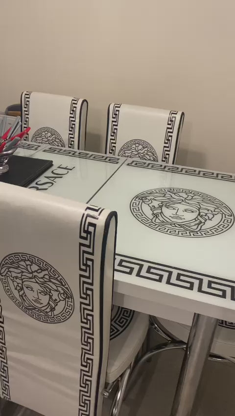 Versace and Bubble Dinning Table with Chairs